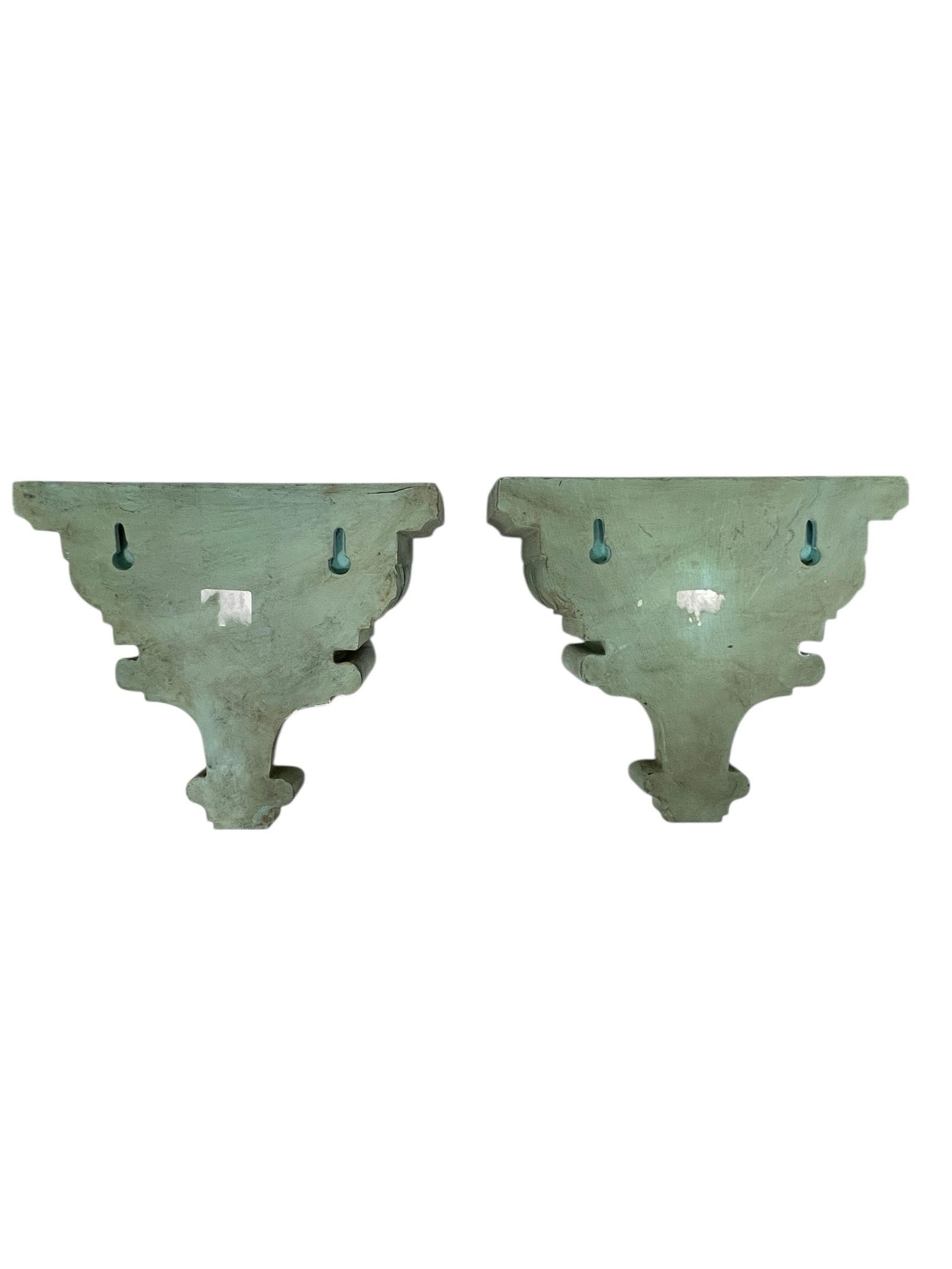 Vintage Egg and Dart Pattern Wall Shelf Brackets - A Pair - 3