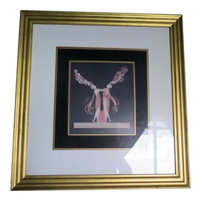 Artist Ert'e Art Deco Litho of 2 Women in Stylized 1920's Dress