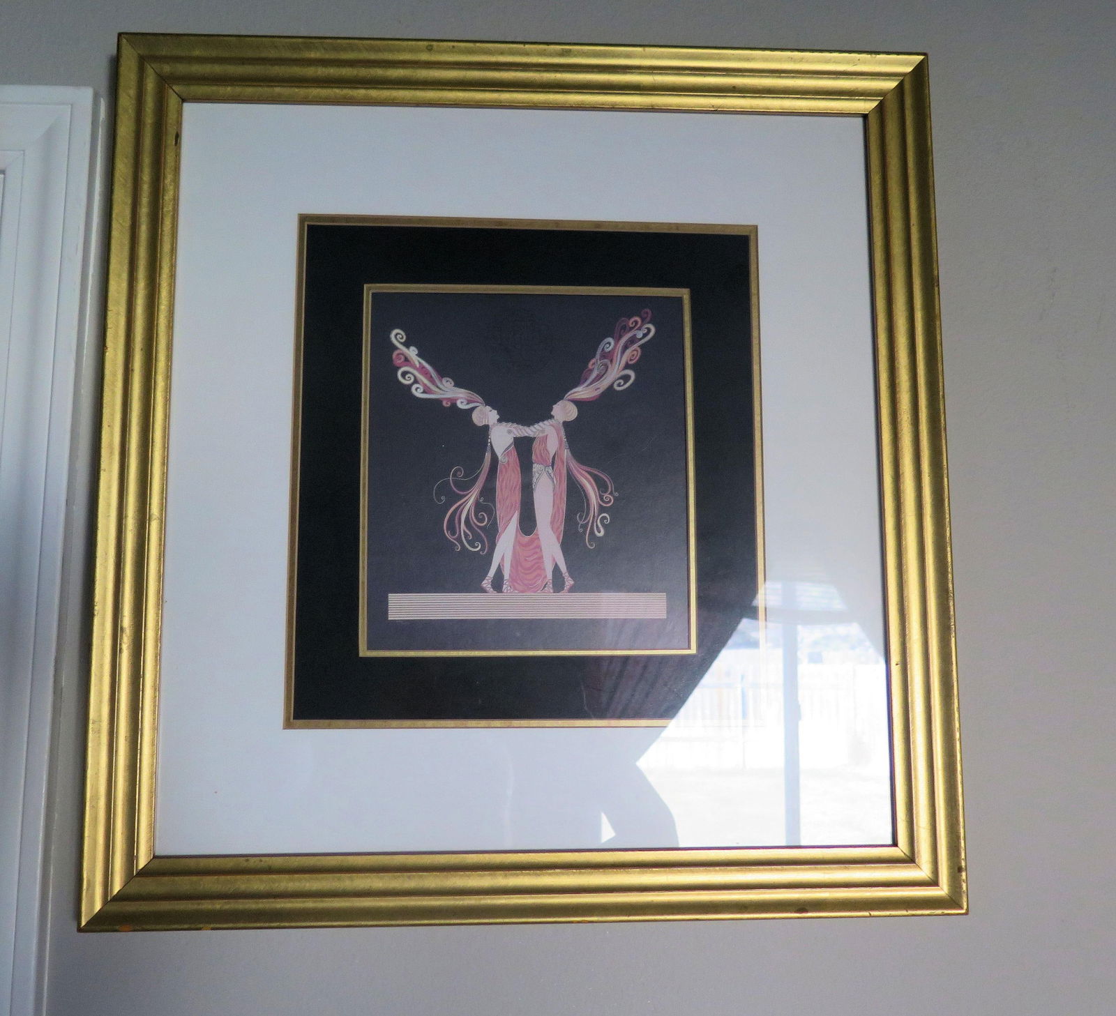 Artist Ert'e Art Deco Litho of 2 Women in Stylized 1920's Dress - 3