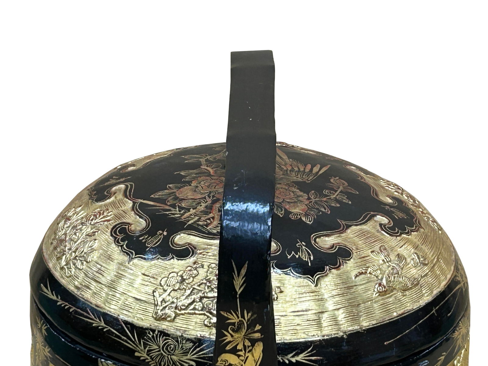 Vintage Oriental Black Golden Graphic Stack Wedding Basket Display - 9