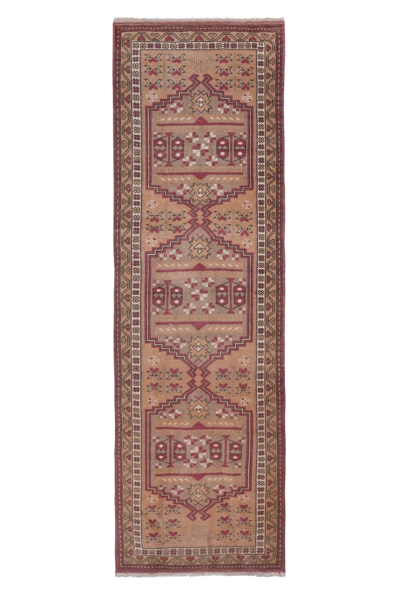 Distressed Turkish Yagcibedir Runner Rug 2'4" X 7'1" - 13