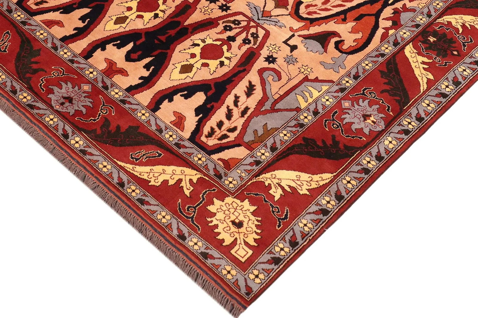 1980s 1980s Vintage Rustic Kargahi Tan/Red Hand Knotted Rug - 4