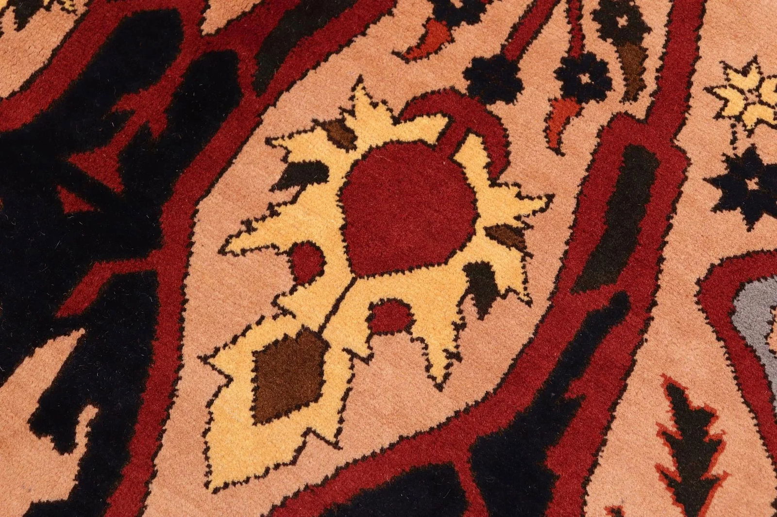 1980s 1980s Vintage Rustic Kargahi Tan/Red Hand Knotted Rug - 5