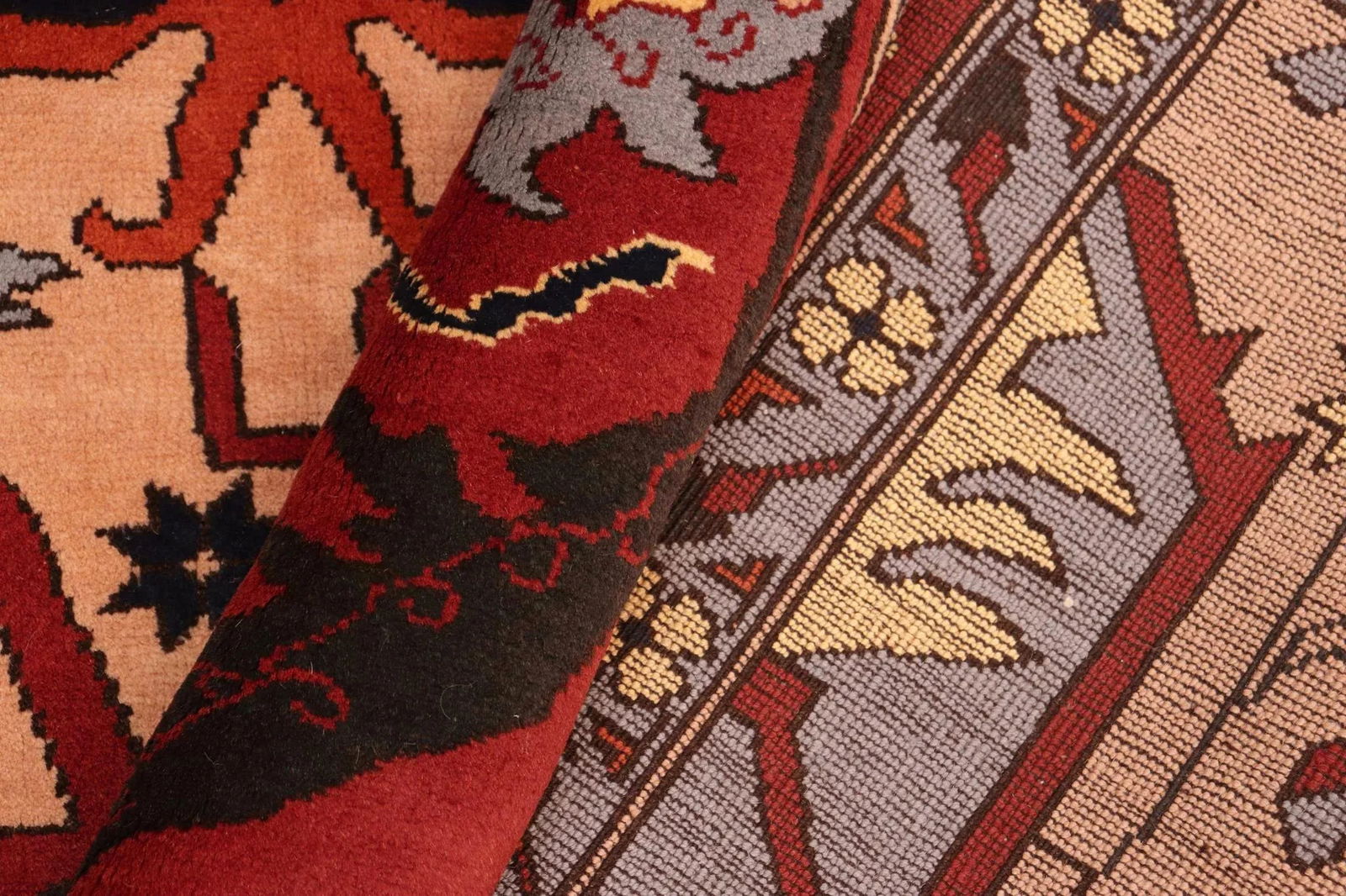 1980s 1980s Vintage Rustic Kargahi Tan/Red Hand Knotted Rug - 7