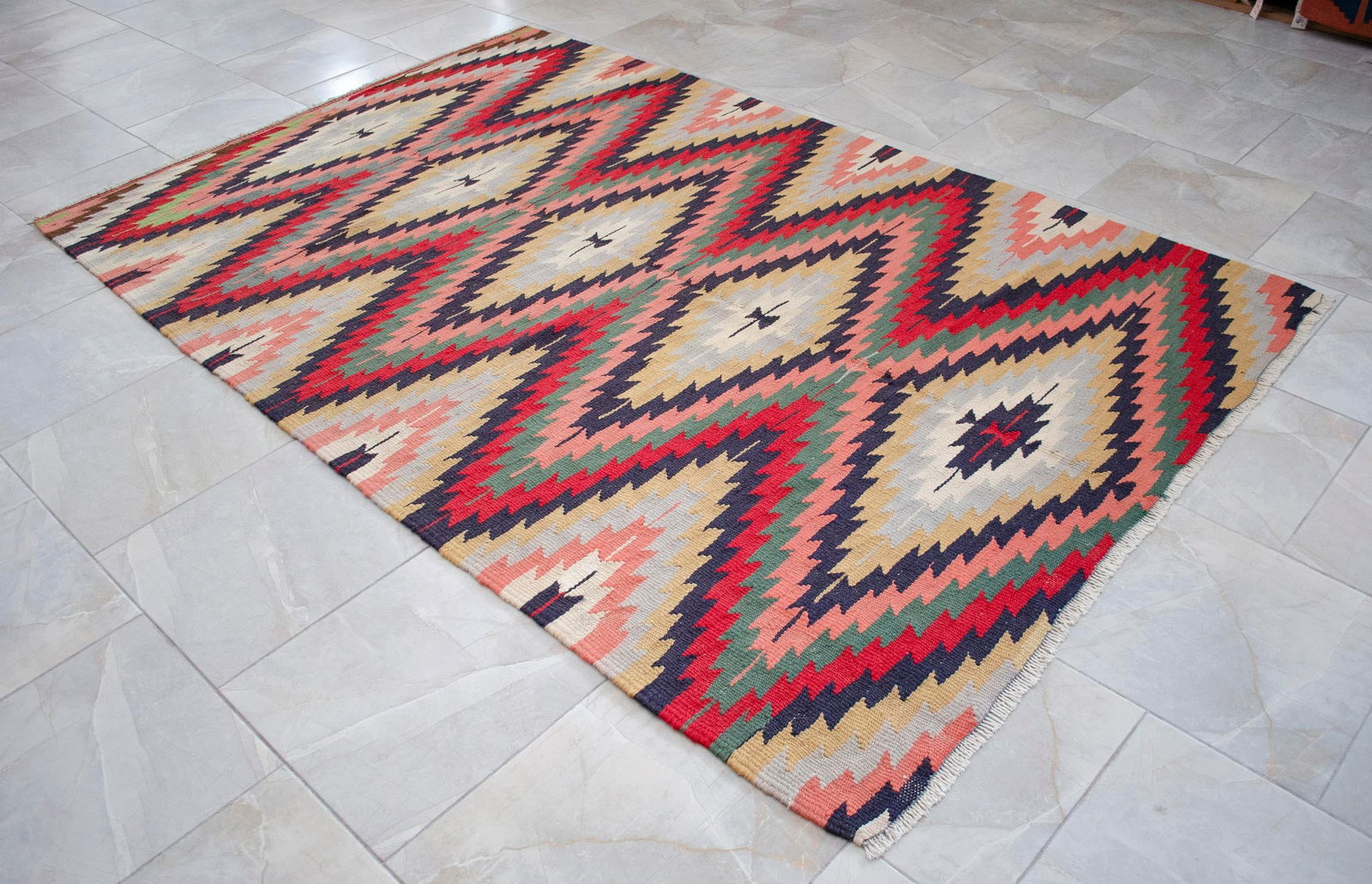 Vintage 5x8 Ft Turkish Rug Kilim – Tribal Living Room Decor Bohemian Style Rug - 11