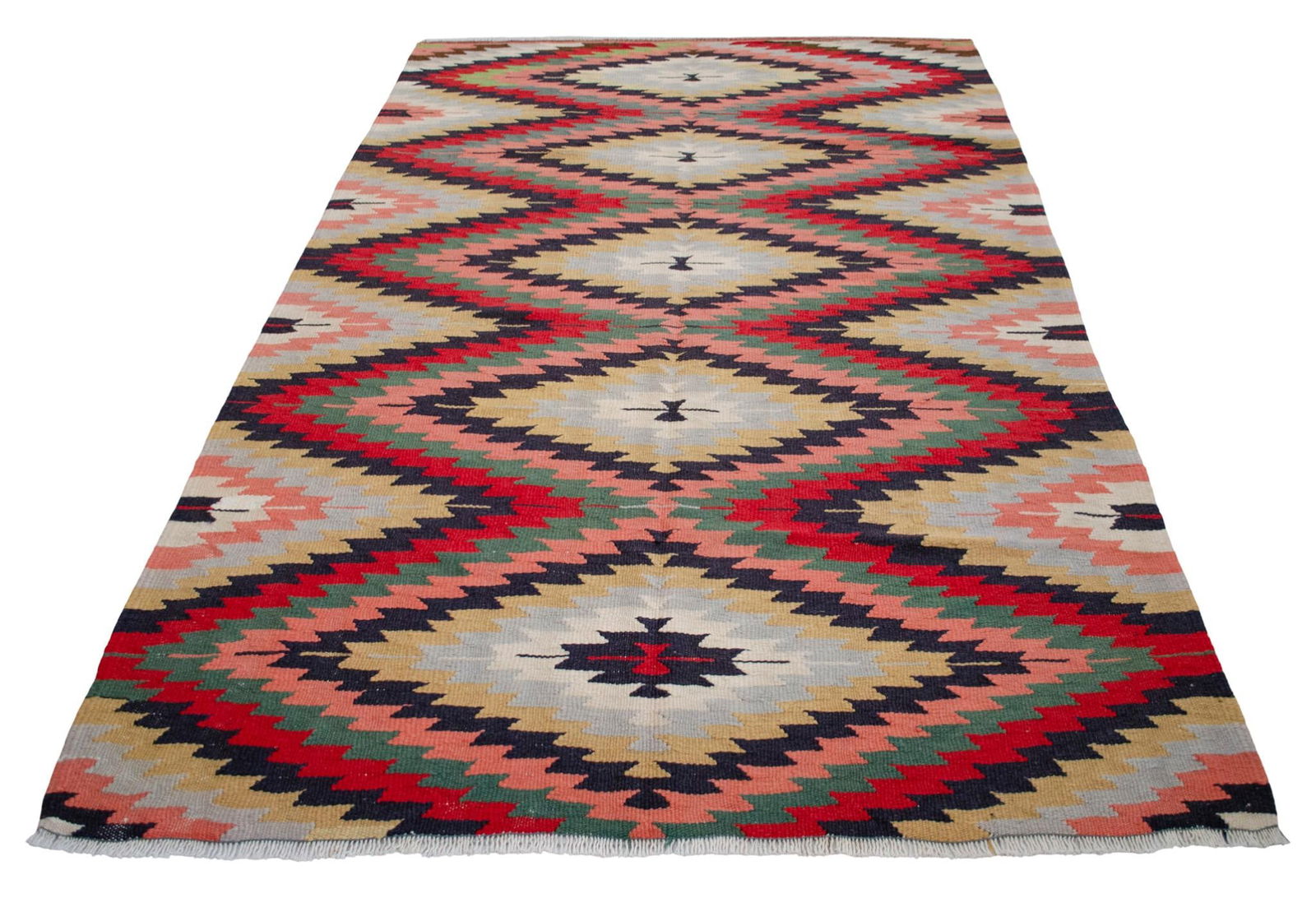 Vintage 5x8 Ft Turkish Rug Kilim – Tribal Living Room Decor Bohemian Style Rug - 6