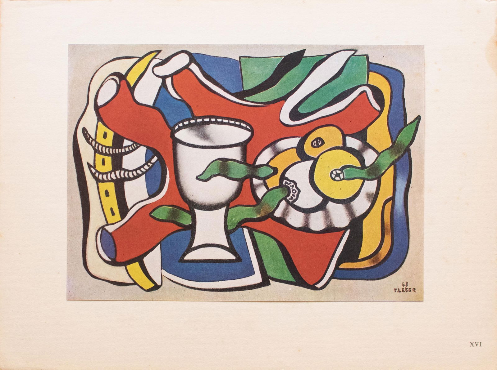 1948 After Fernand Léger, "Still Life With a White Vase" First Edition Period Offset Lithograph - 2