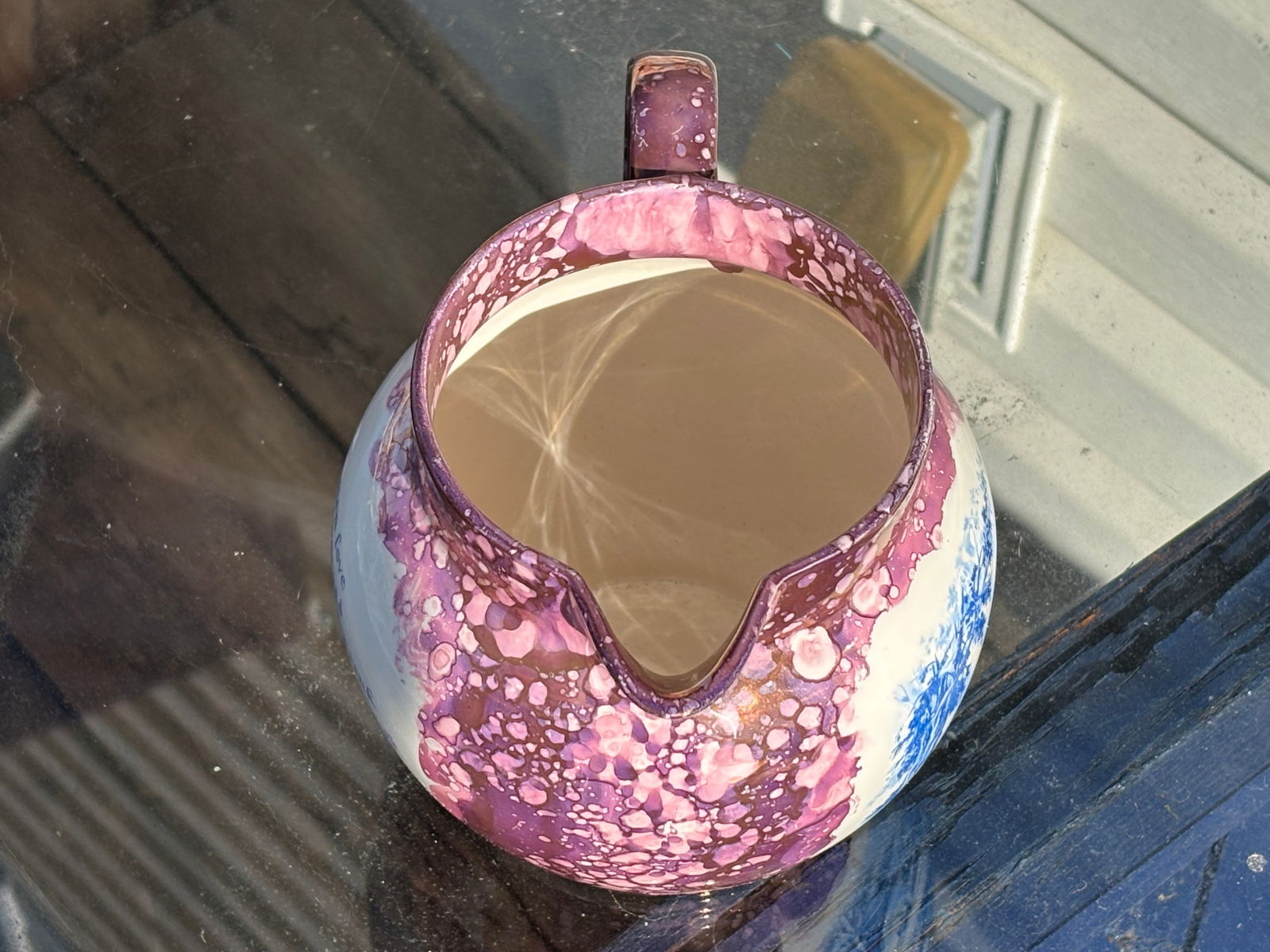 Late 19th C English Transferware Sponge Finish Jug / Pitcher - The British Flag - 6