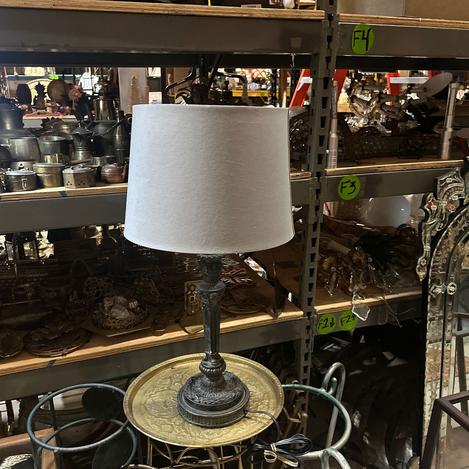 1970s Modern Metal Lamp With Ram Head Details, Lampshade Included - 10