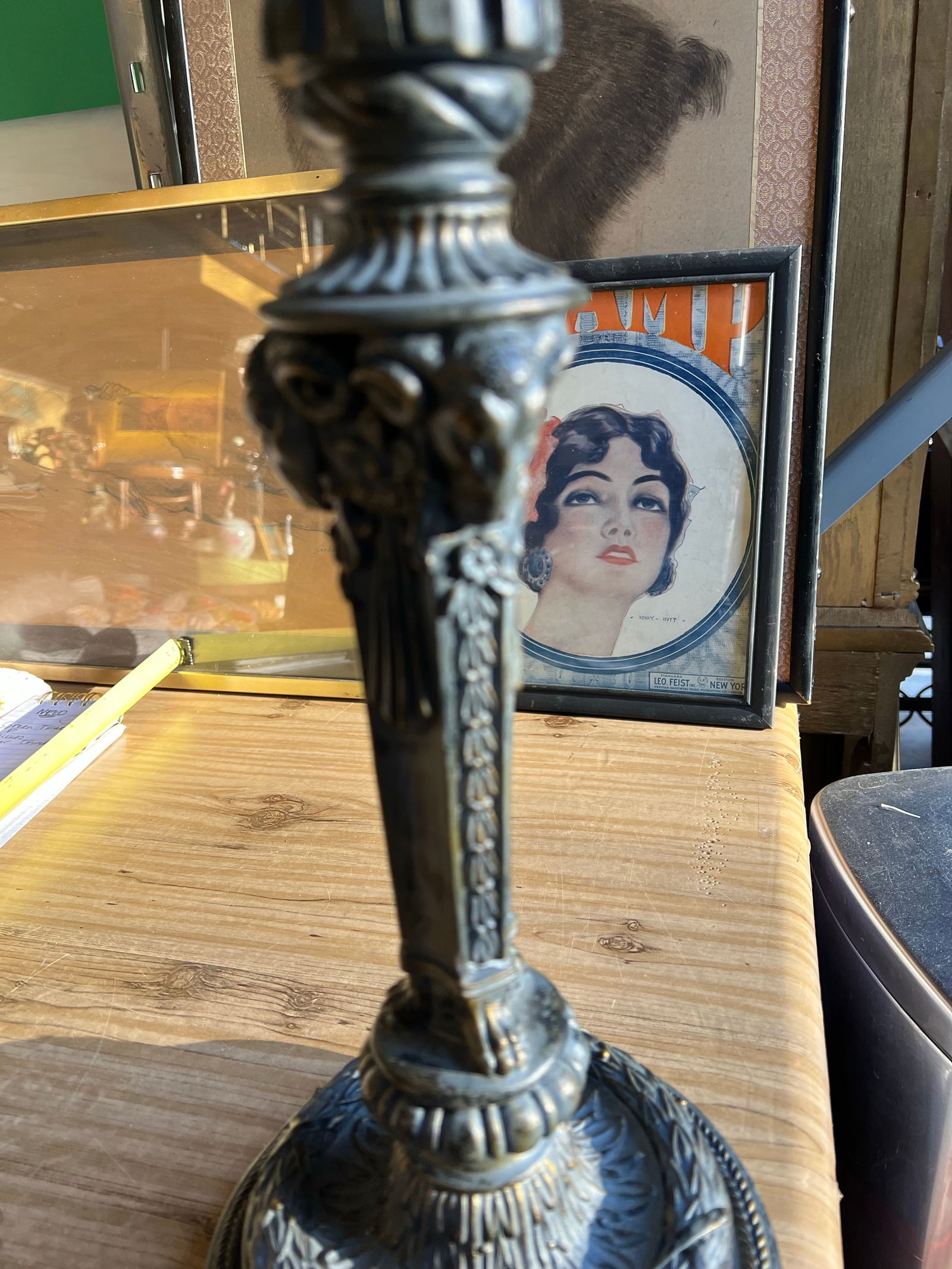 1970s Modern Metal Lamp With Ram Head Details, Lampshade Included - 7