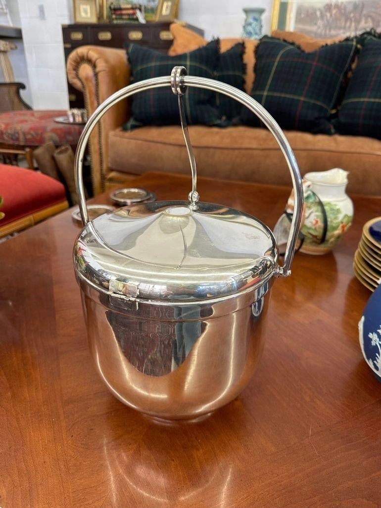 Vintage Sheffield Silverplate Lidded Ice Bucket With Pyrex Insert - From the Estate of Susie Hilfige - 10