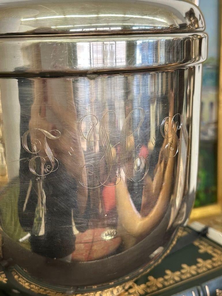 Vintage Sheffield Silverplate Lidded Ice Bucket With Pyrex Insert - From the Estate of Susie Hilfige - 12