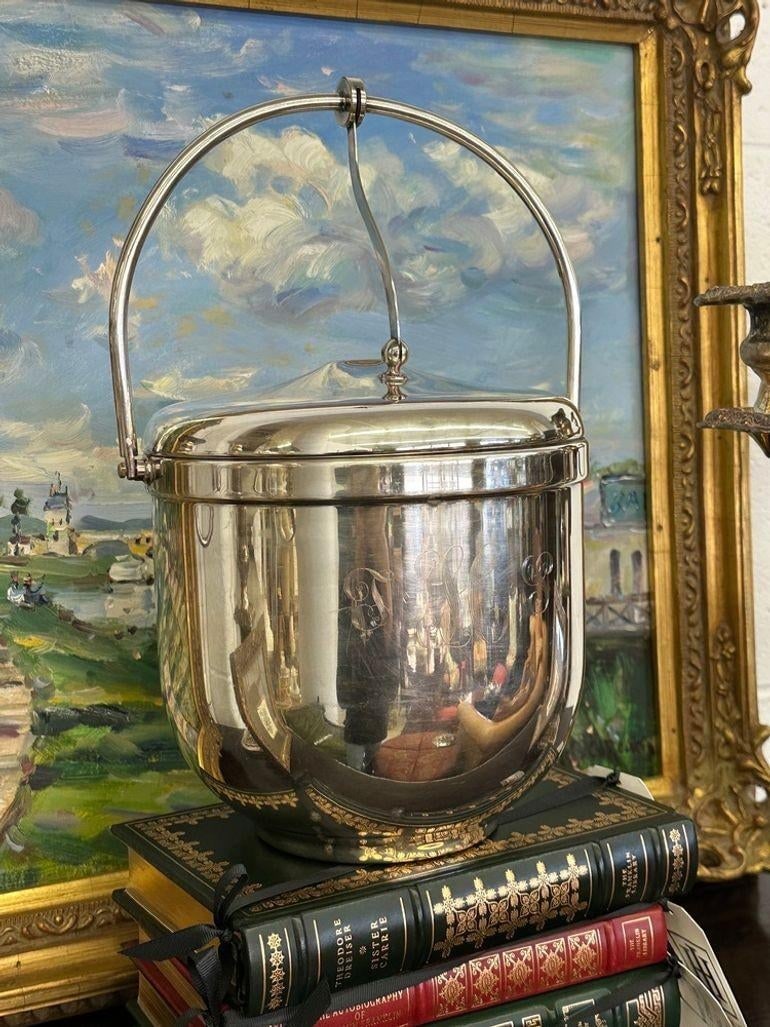 Vintage Sheffield Silverplate Lidded Ice Bucket With Pyrex Insert - From the Estate of Susie Hilfige - 3