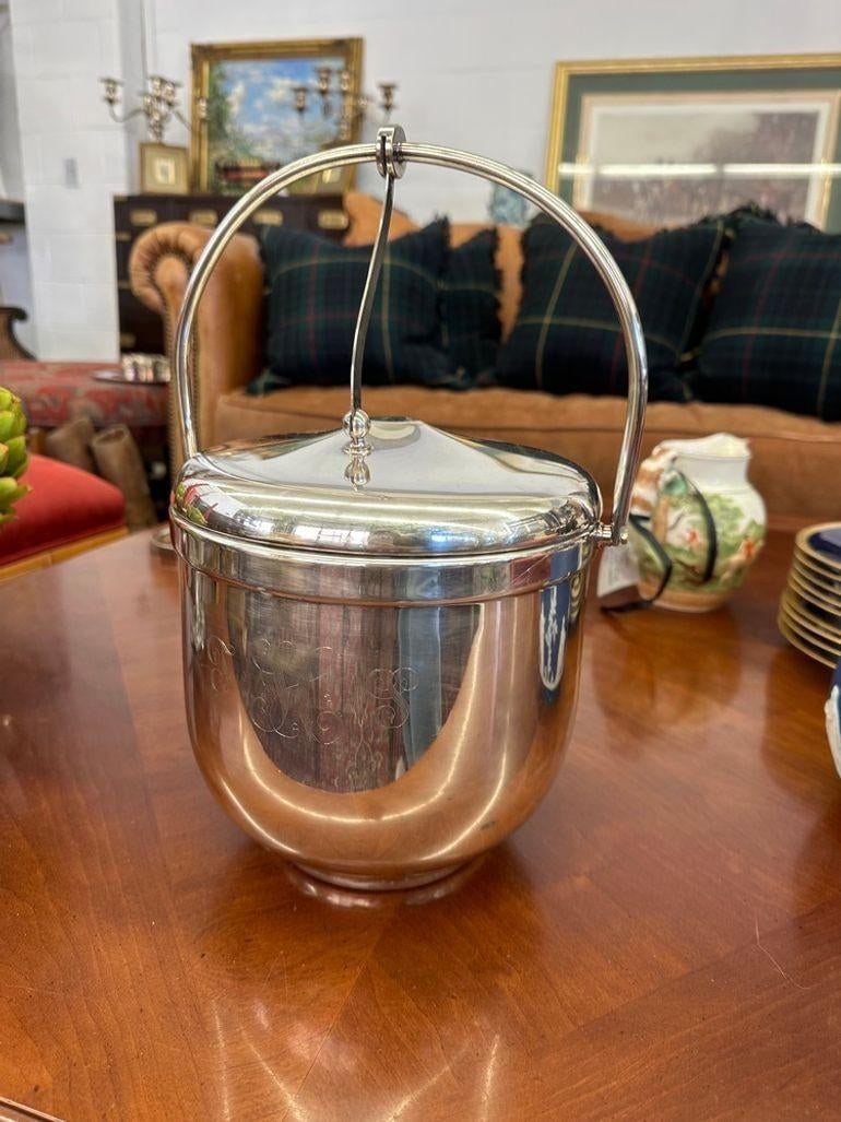 Vintage Sheffield Silverplate Lidded Ice Bucket With Pyrex Insert - From the Estate of Susie Hilfige - 4
