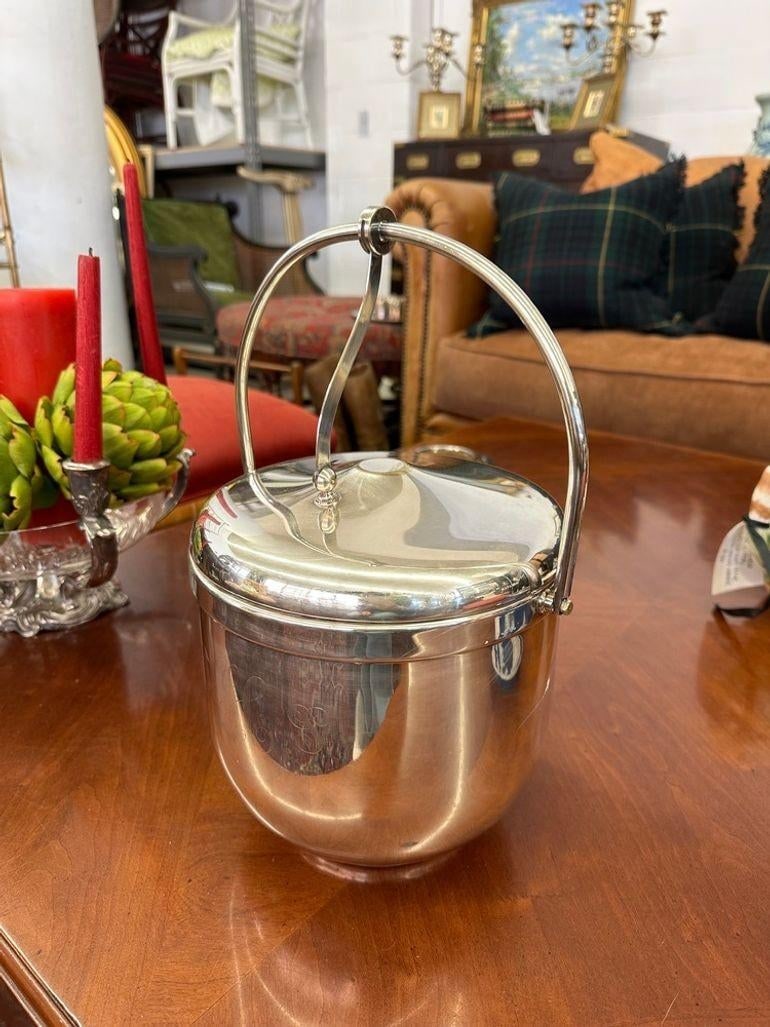 Vintage Sheffield Silverplate Lidded Ice Bucket With Pyrex Insert - From the Estate of Susie Hilfige - 5