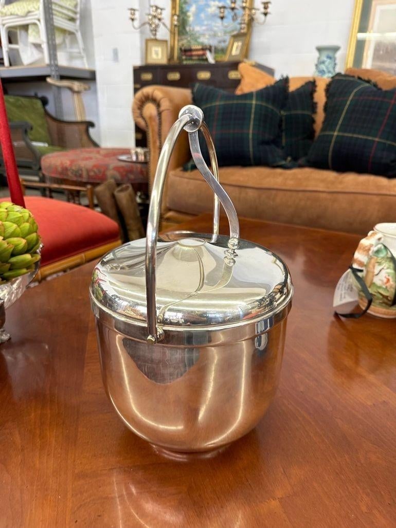 Vintage Sheffield Silverplate Lidded Ice Bucket With Pyrex Insert - From the Estate of Susie Hilfige - 6