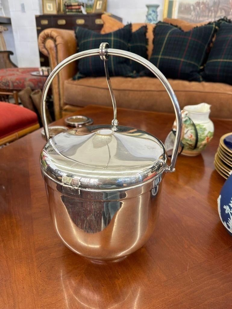 Vintage Sheffield Silverplate Lidded Ice Bucket With Pyrex Insert - From the Estate of Susie Hilfige - 9