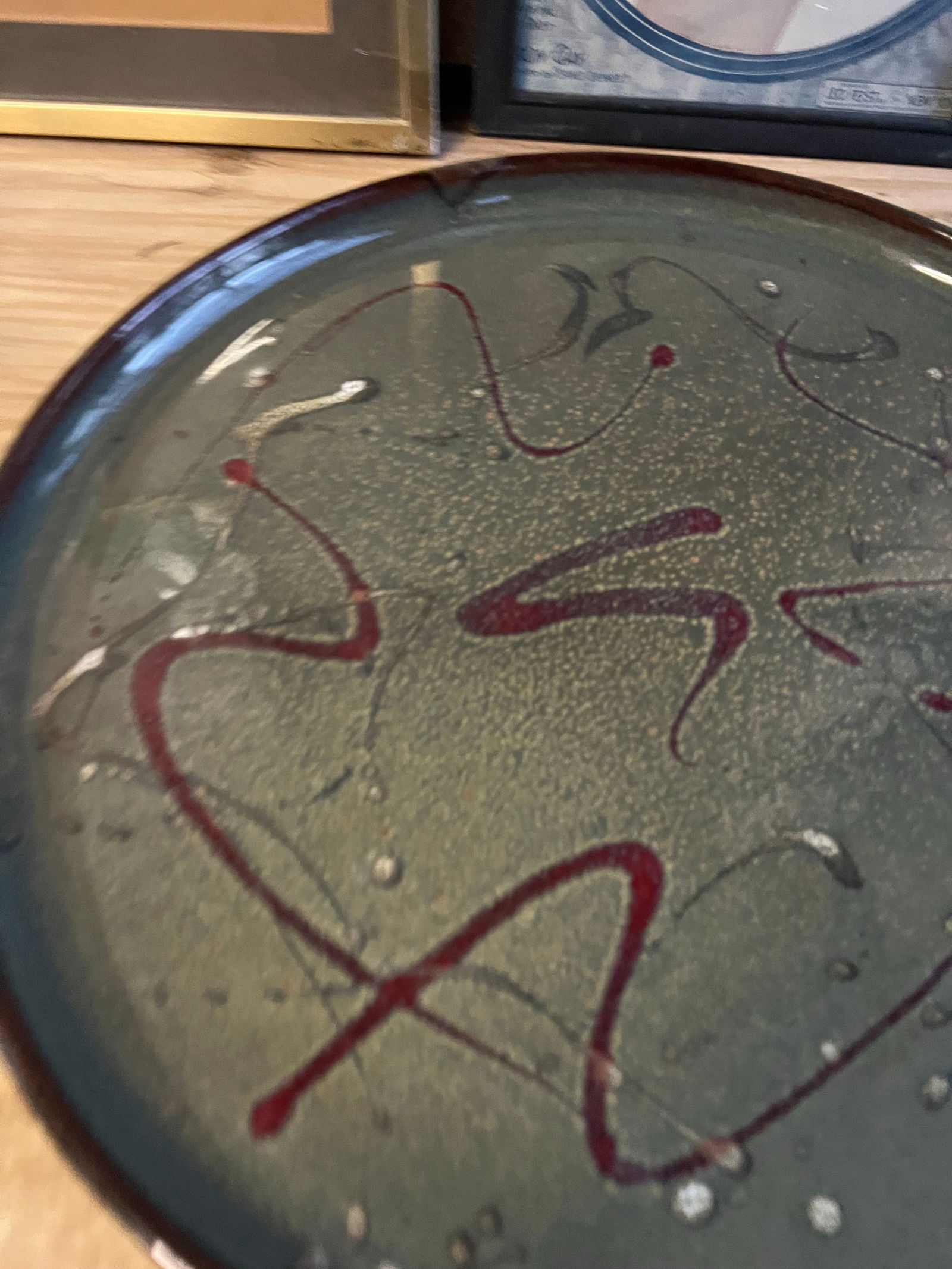 1970s Abstract Pottery Splatter Paint Style Tray - 6