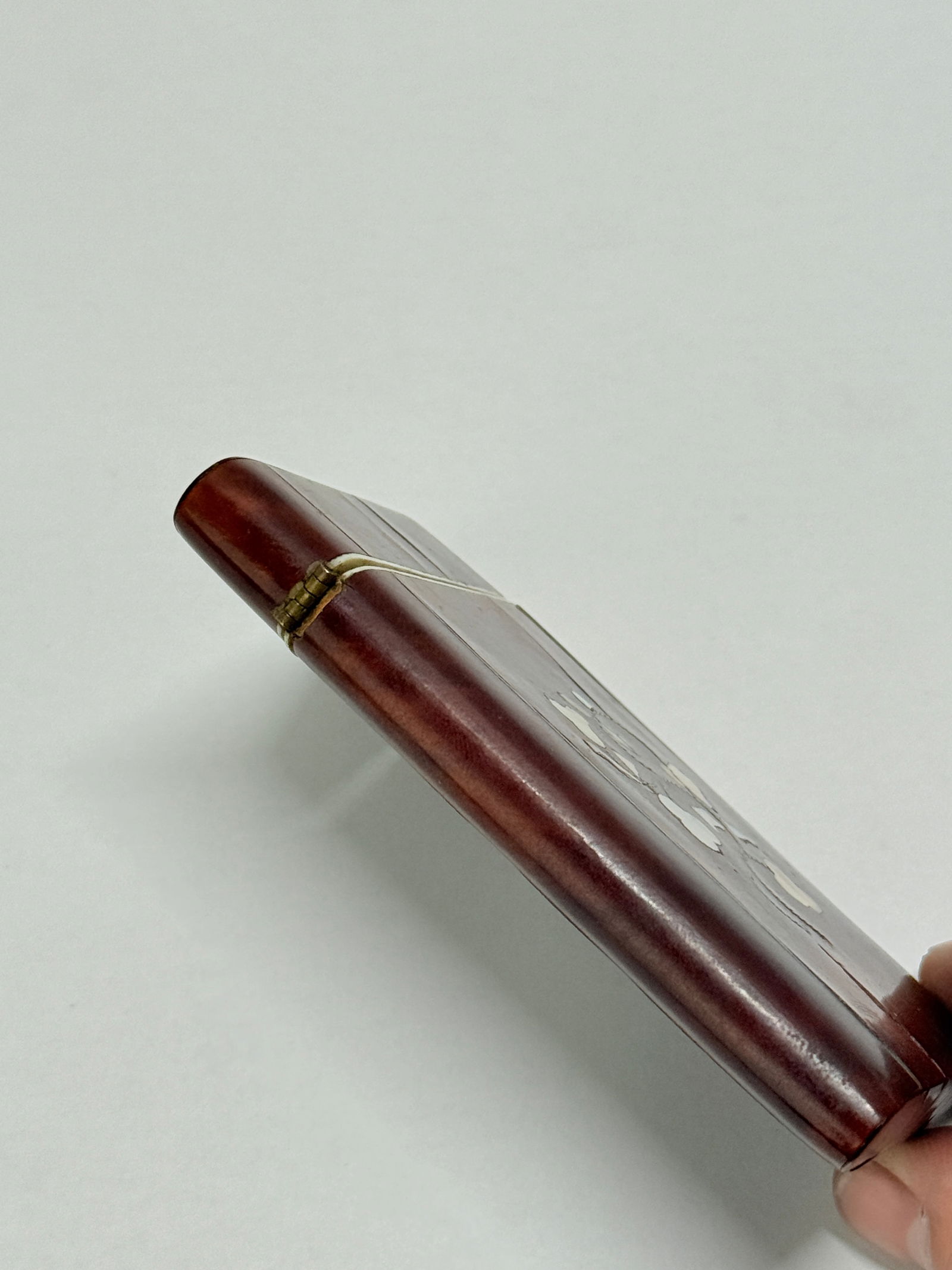 Inlaid Faux Tortoiseshell and Mother-of-Pearl Card Case With Floral Motif - 3