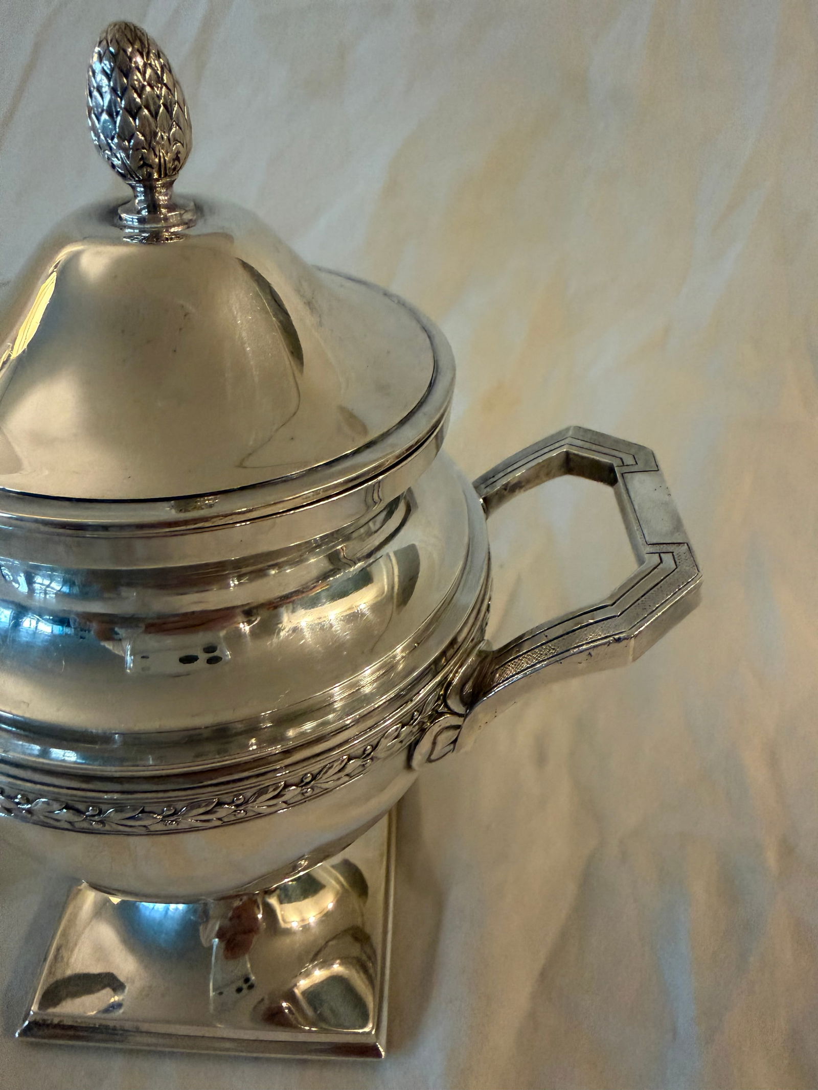 Late 19th Century French Sterling Silver Coffee/Tea Pot & Sugar Bowl – 2 Pieces - 12