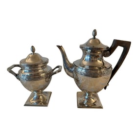 Late 19th Century French Sterling Silver Coffee/Tea Pot & Sugar Bowl – 2 Pieces