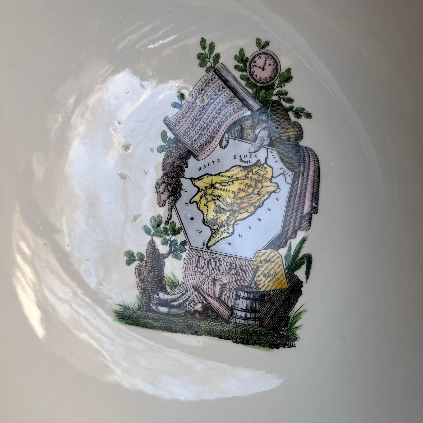 Vintage Mottahedeh Footed Bowl Featuring Maps & Rivers of France - 10