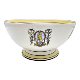 Vintage Mottahedeh Footed Bowl Featuring Maps & Rivers of France