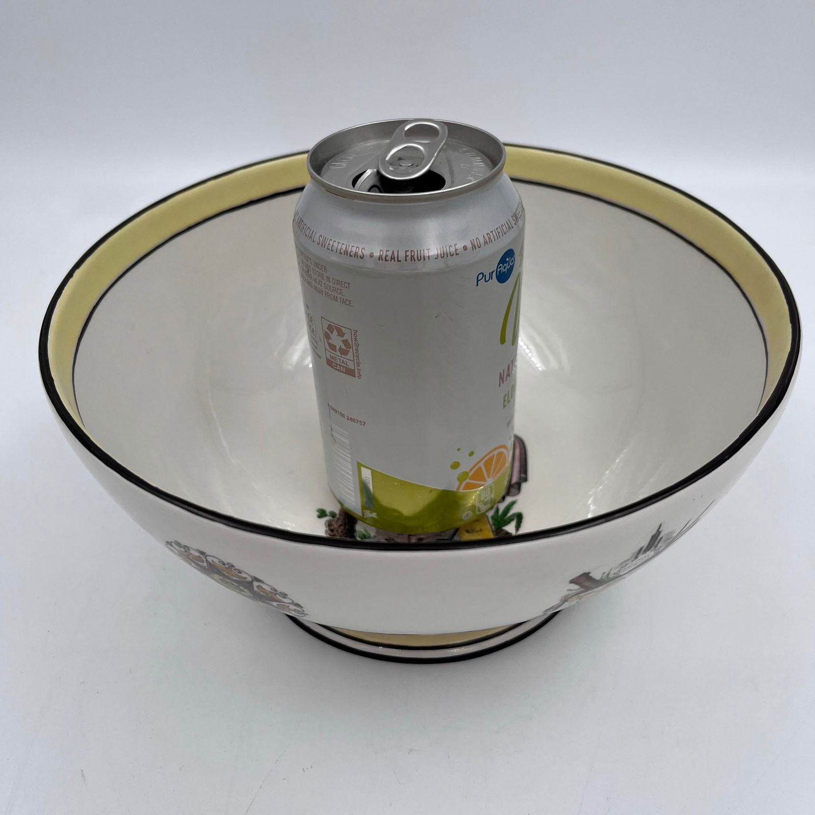 Vintage Mottahedeh Footed Bowl Featuring Maps & Rivers of France - 4