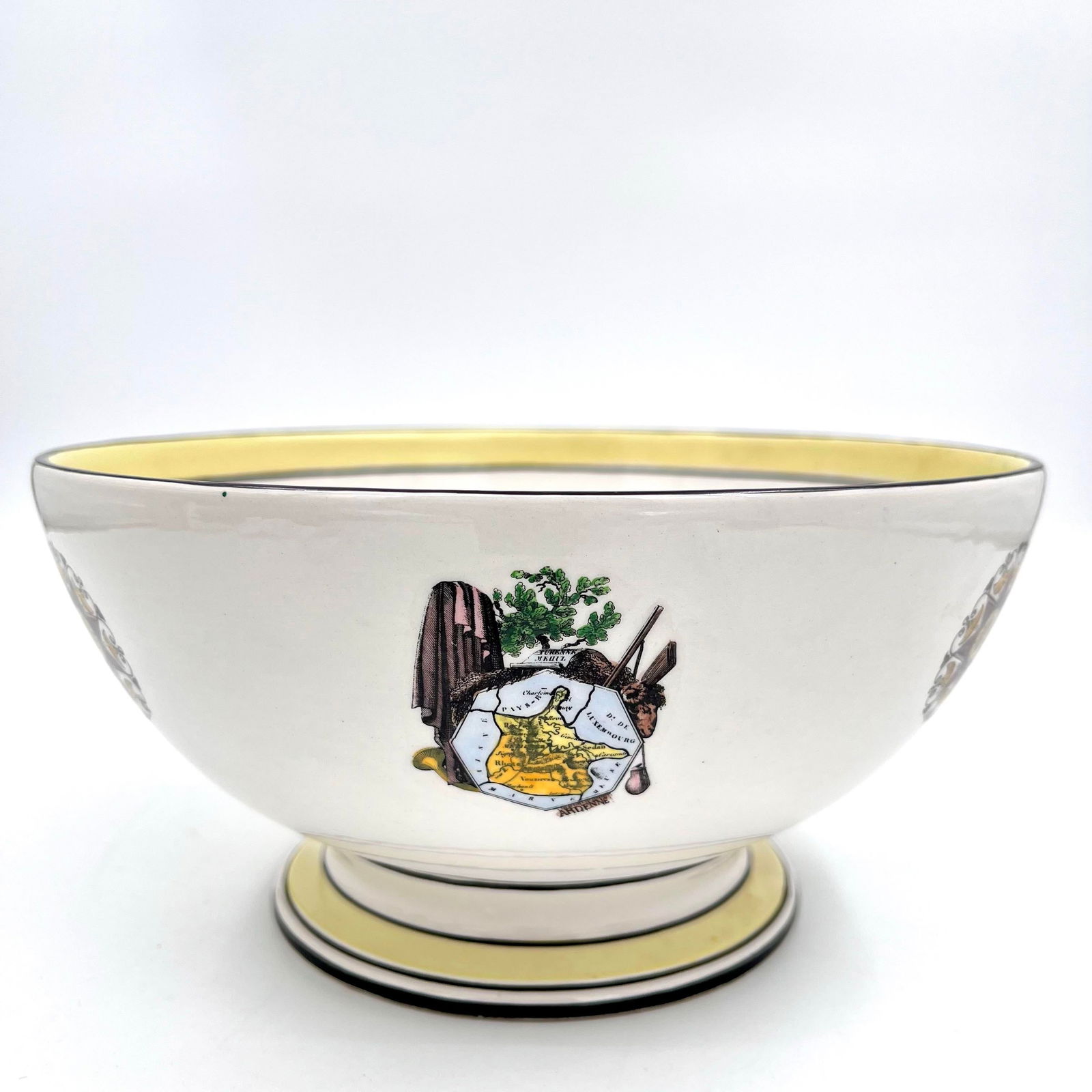Vintage Mottahedeh Footed Bowl Featuring Maps & Rivers of France - 6