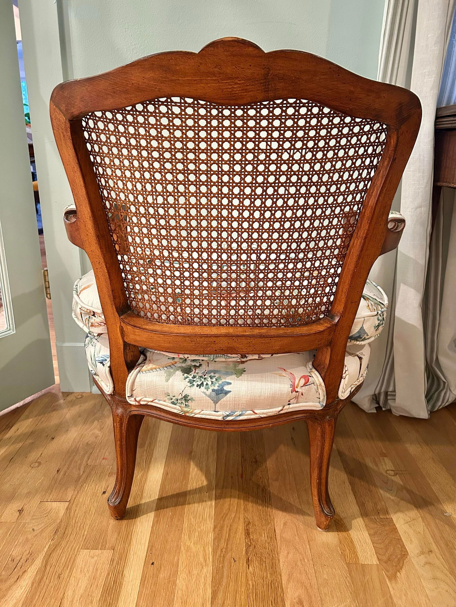 Early 20th Century Louis XV French Style Fauteuil With Caned Back and Down Cushion - 4