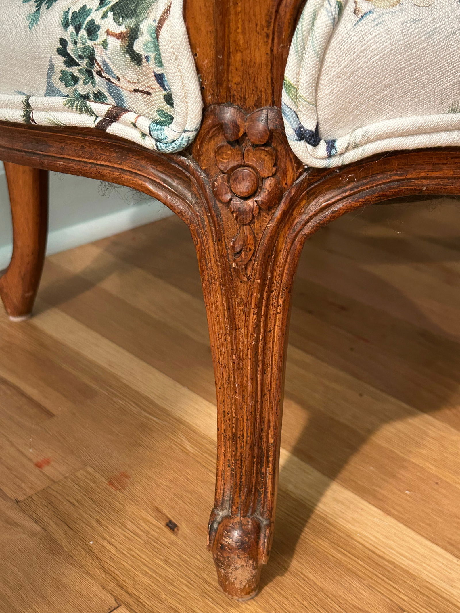 Early 20th Century Louis XV French Style Fauteuil With Caned Back and Down Cushion - 6