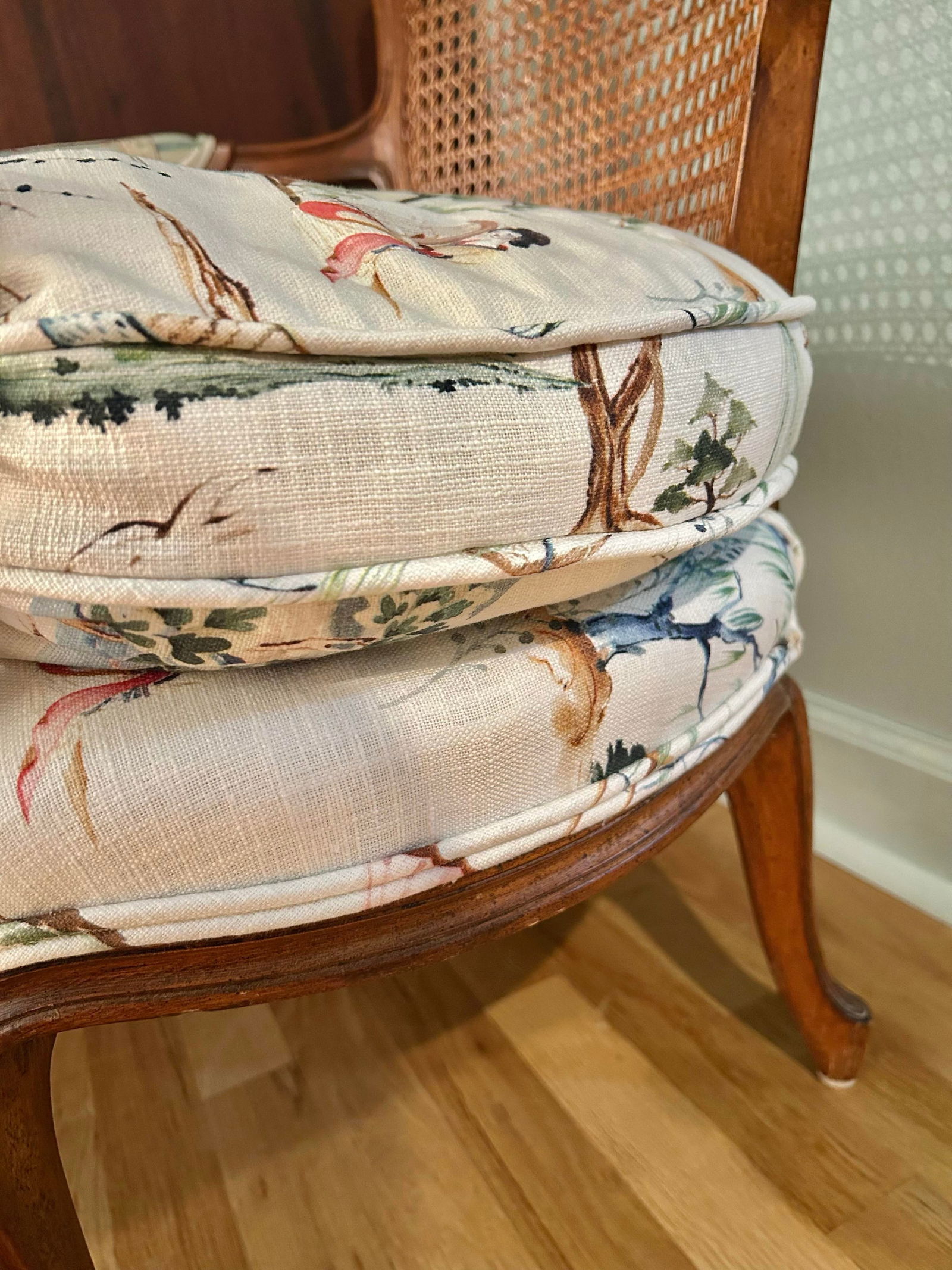 Early 20th Century Louis XV French Style Fauteuil With Caned Back and Down Cushion - 7