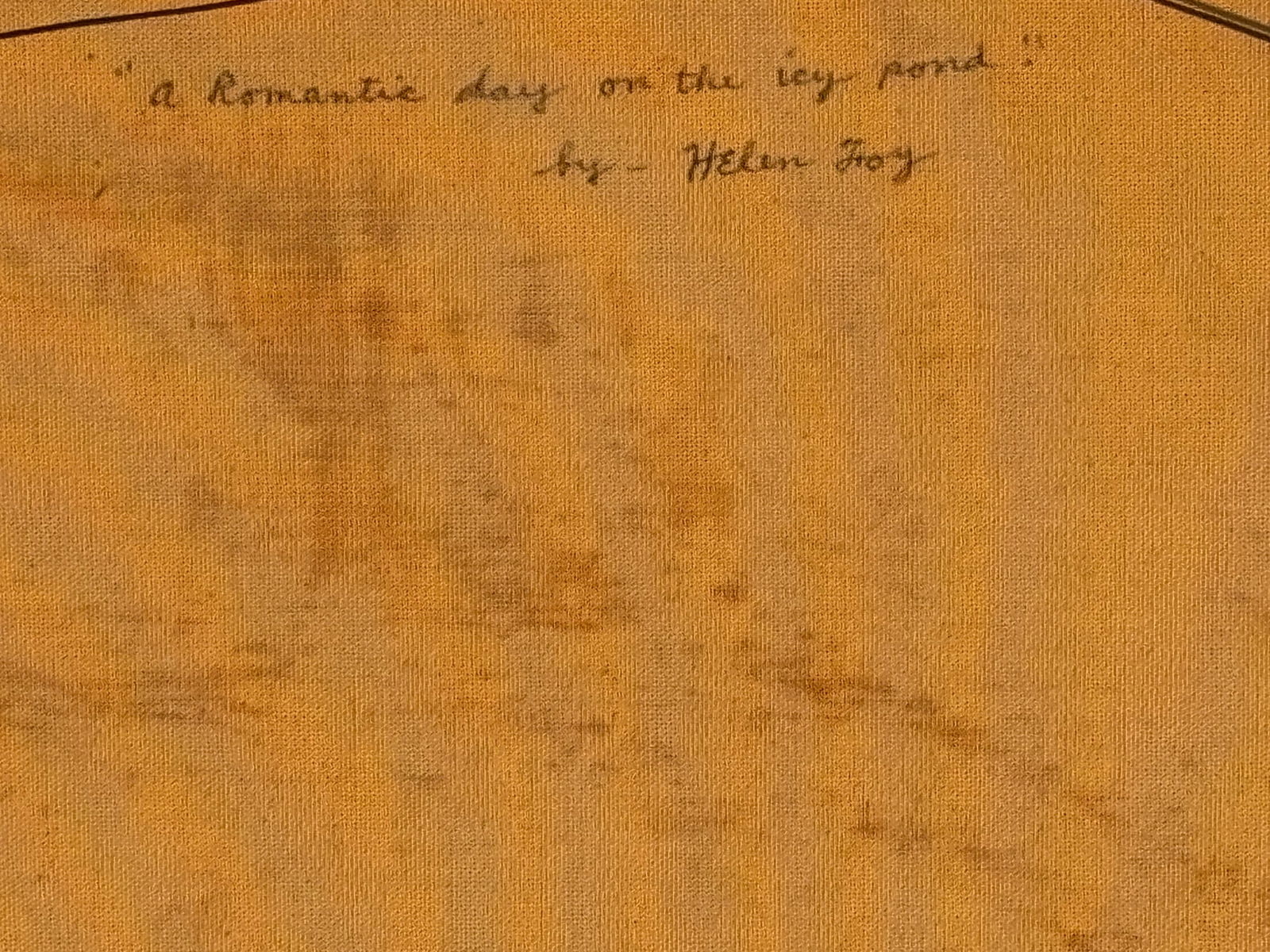 A Romantic Day at the Pond - Early 20th C. Original Oil on Canvas Winter Skating Scene - 5