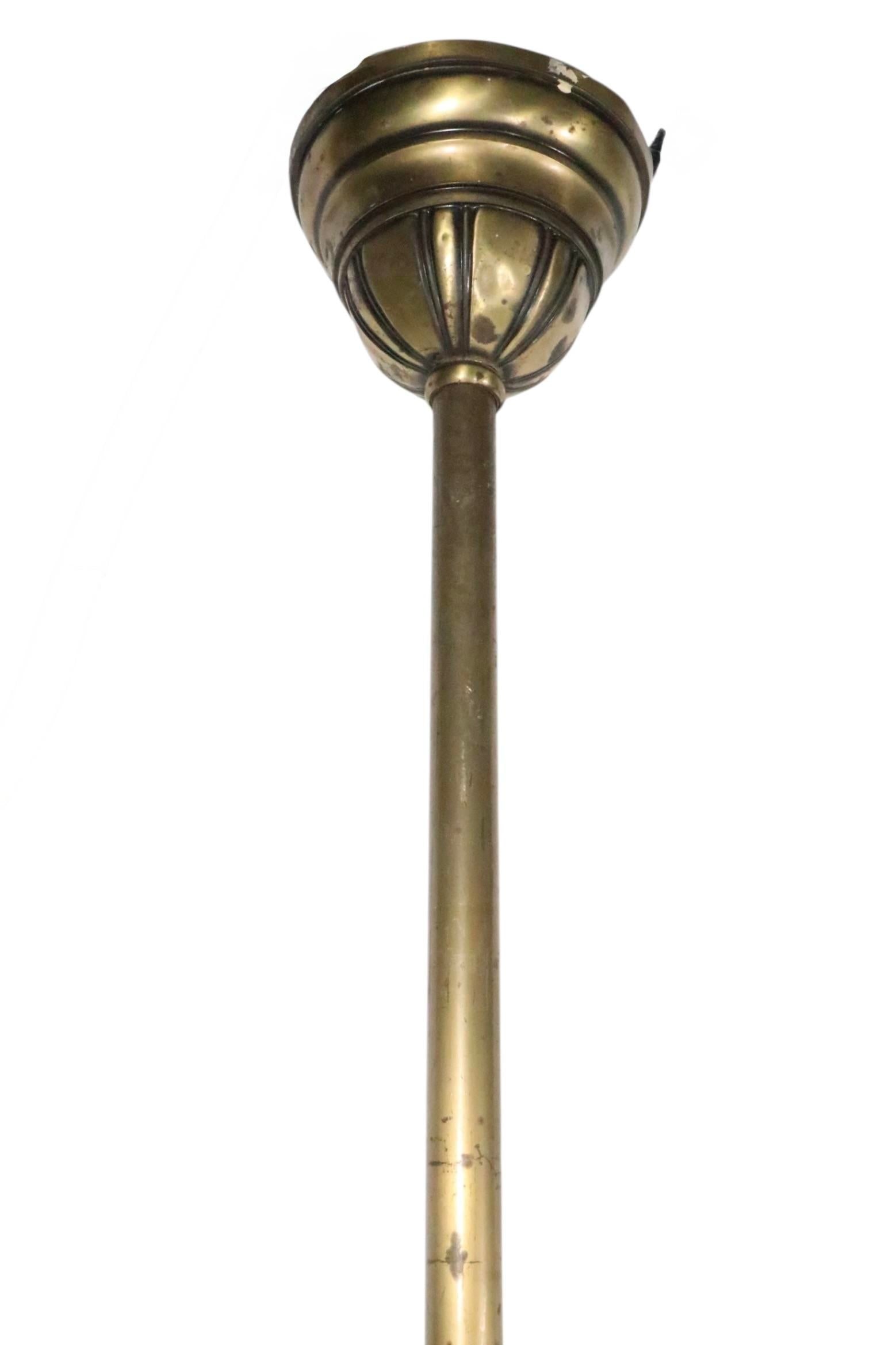 Early Electric Brass Two Arm Chandelier Made in Usa Circa 1900/20's - 11