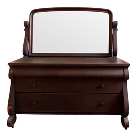 Antique Dresser With Mirror – Solid Mahogany