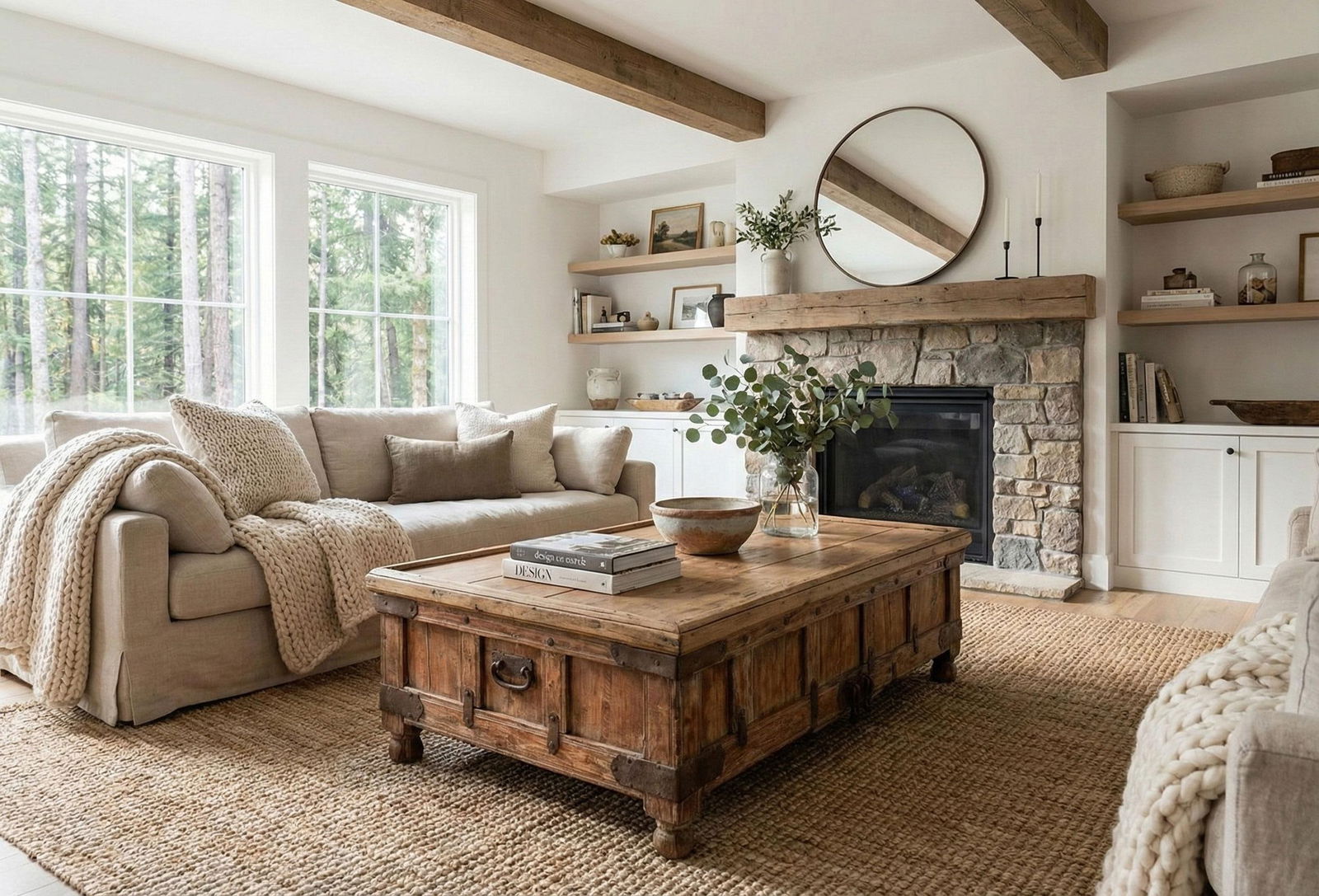 Large Antique Teak Stickbox Chest Coffee Table - 2