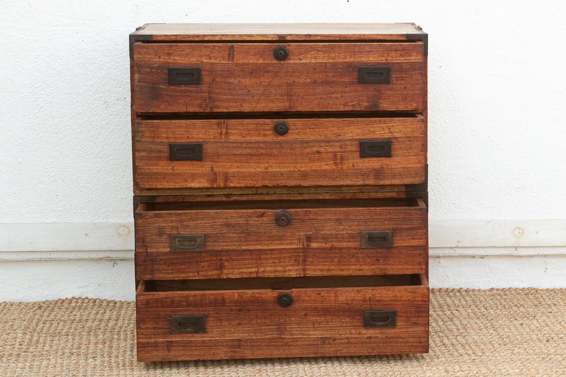 Antique Japanese Stacking Tansu Chest - 10