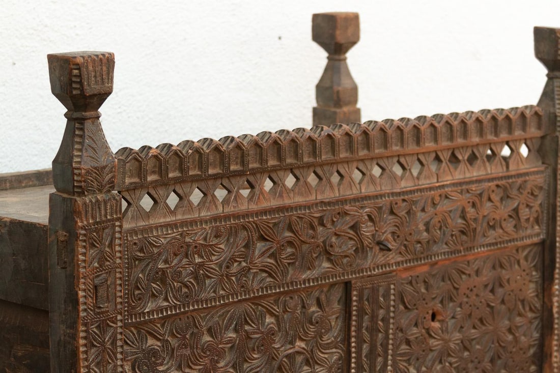 Antique Finely Carved Swat Valley Chest Cabinet - 7