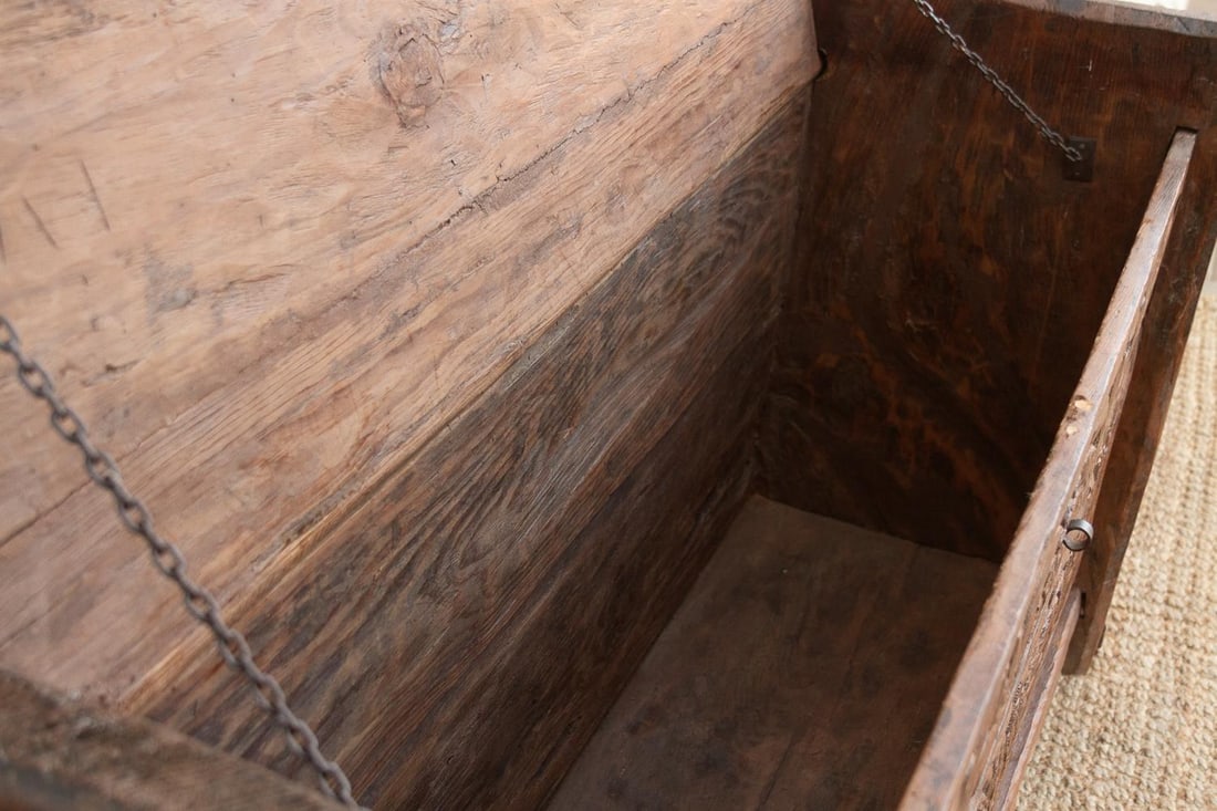 Antique Swat Valley Carved Chest Console - 14