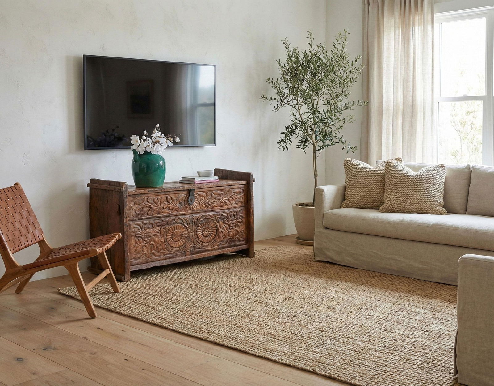 Antique Swat Valley Carved Chest Console - 2