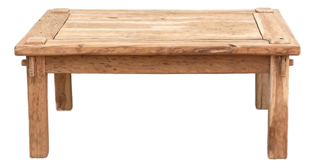 Primitive Raw Teak Wood Coffee Table (1 of 12)