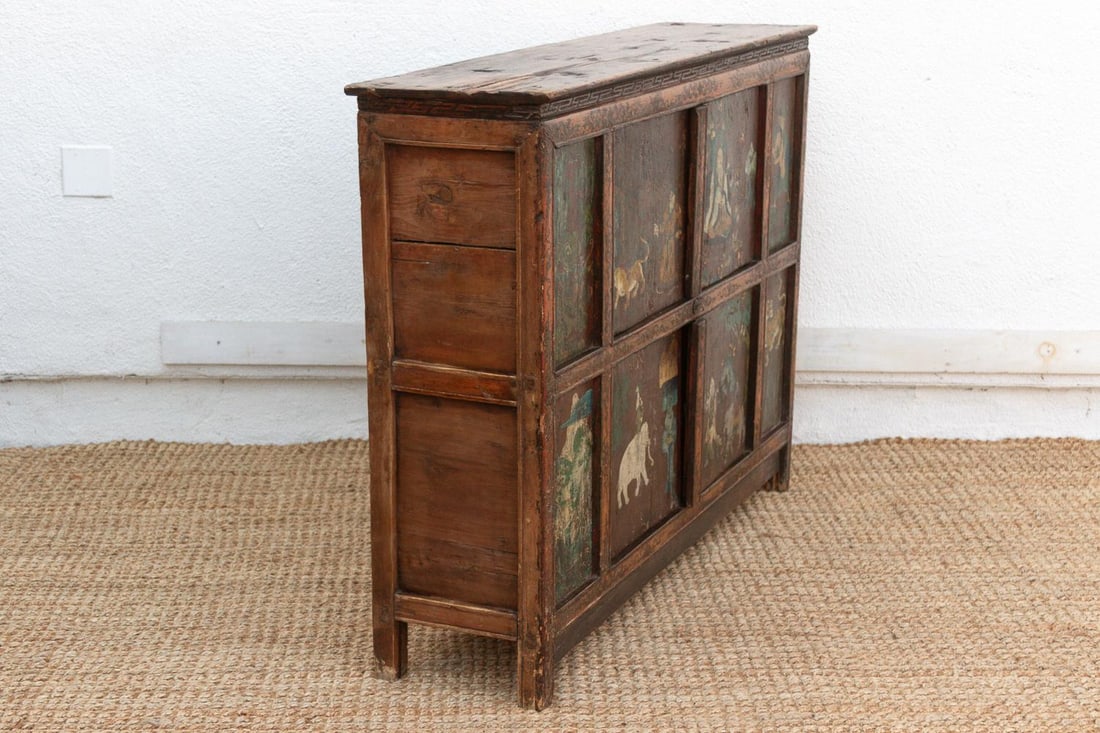 Antique Himalayas Hand-Painted Tibetan Cabinet - 10