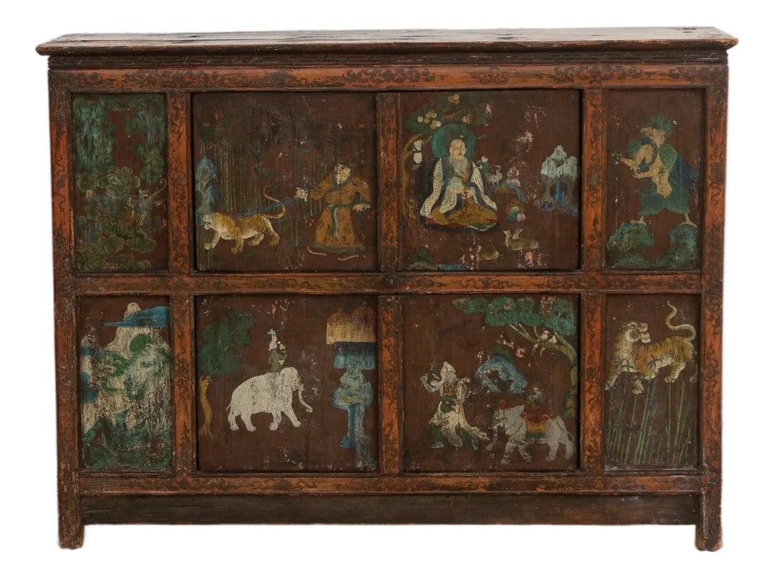 Antique Himalayas Hand-Painted Tibetan Cabinet (1 of 13)