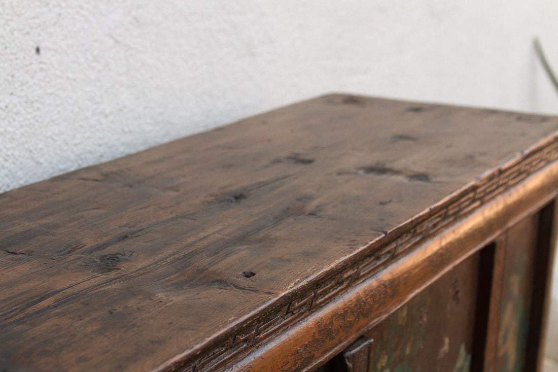 Antique Himalayas Hand-Painted Tibetan Cabinet - 8