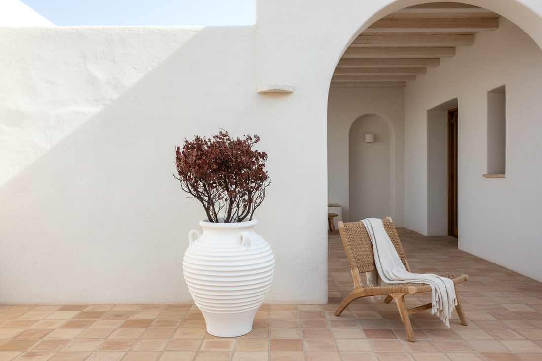 Large White Terracotta Greek Planter - 2