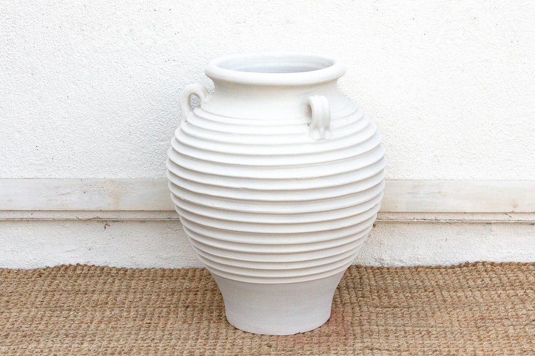 Large White Terracotta Greek Planter - 5