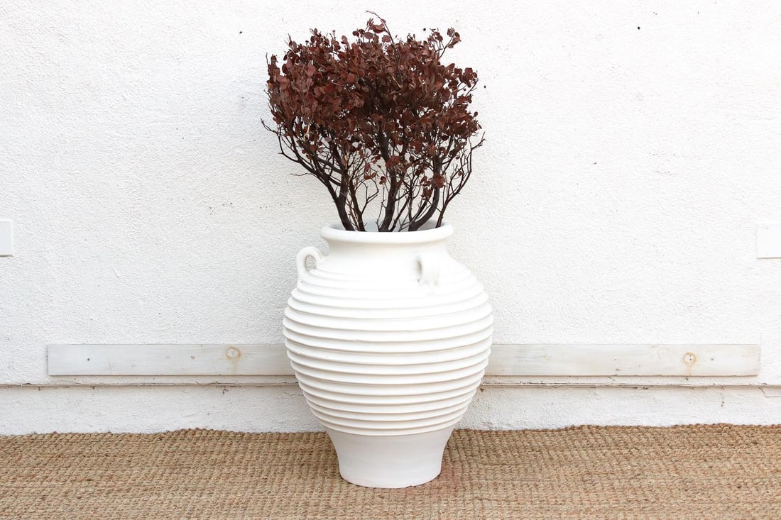 Large White Terracotta Greek Planter - 7