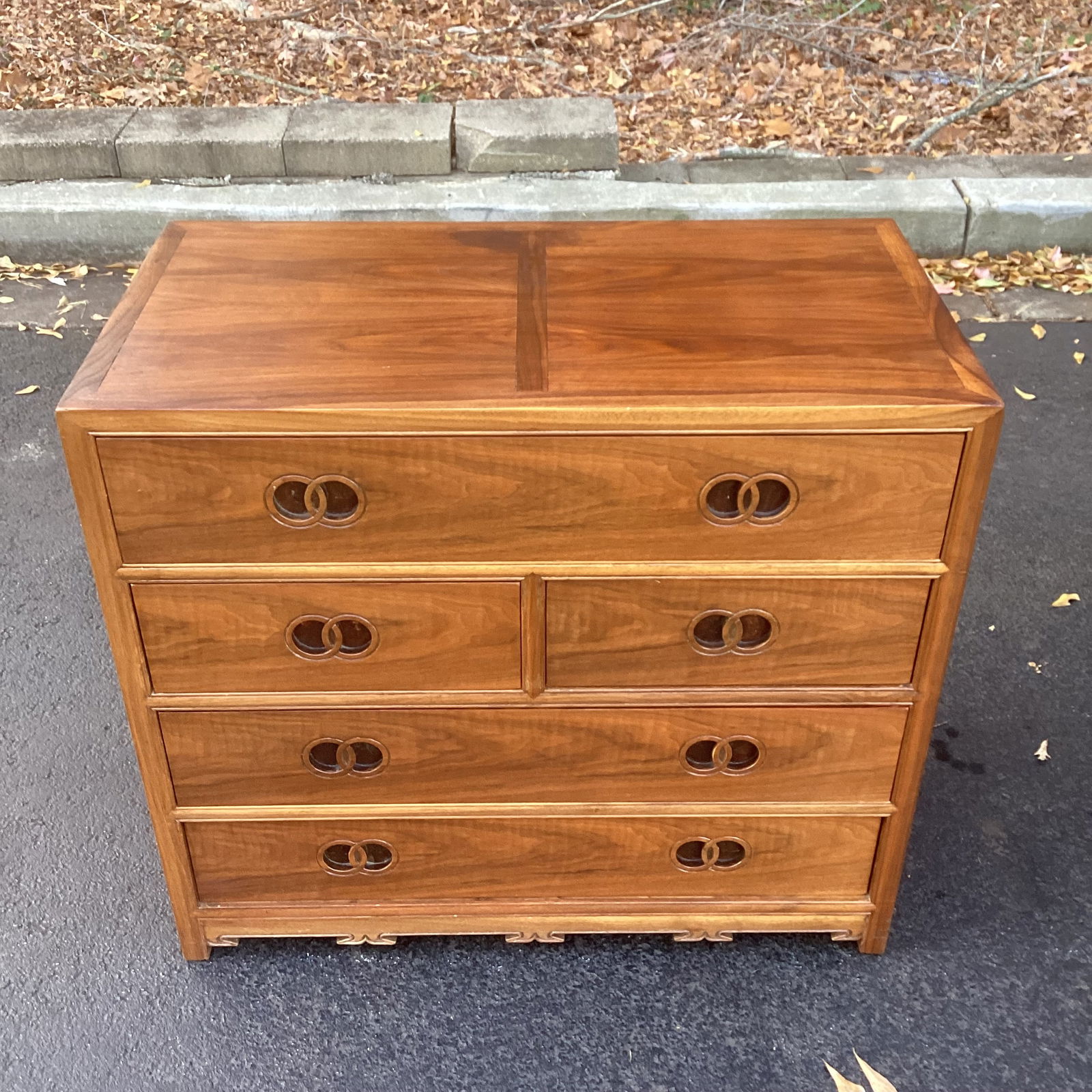 Mid 20th Century Michael Taylor for Baker Furniture Walnut Chest of Drawers - 7