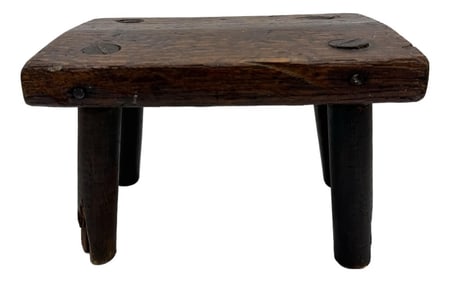 Primitive Farmhouse Bench/Wooden Stool/Decorative Riser, Dark Patina