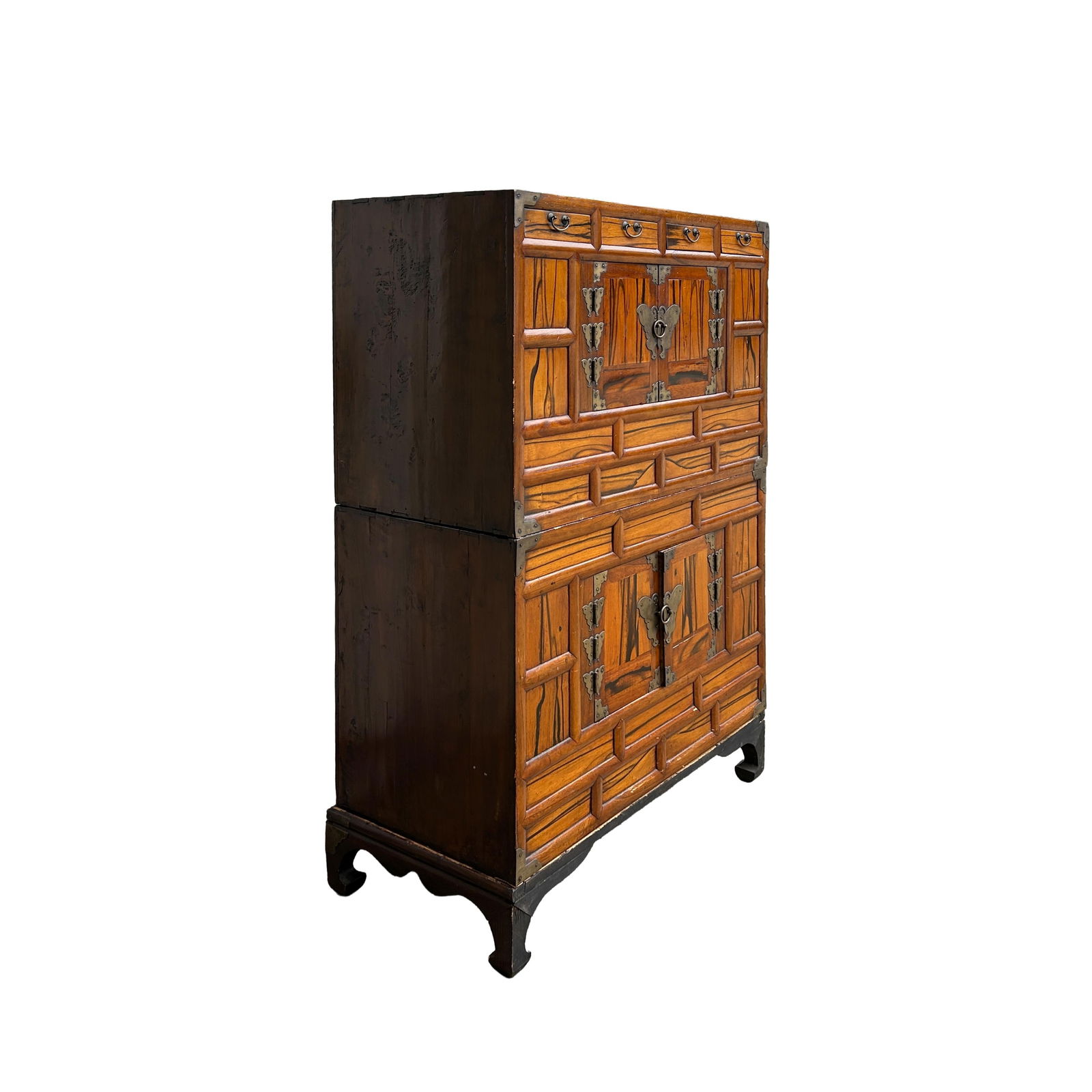 Oriental Korean Style Brown Hardware Drawers Accent Storage Cabinet - 2